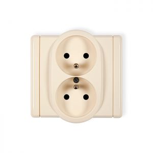 FLEXI 1FGP-2Z Gniazdo podwójne z uziemieniem 2x2P+Z beżowe